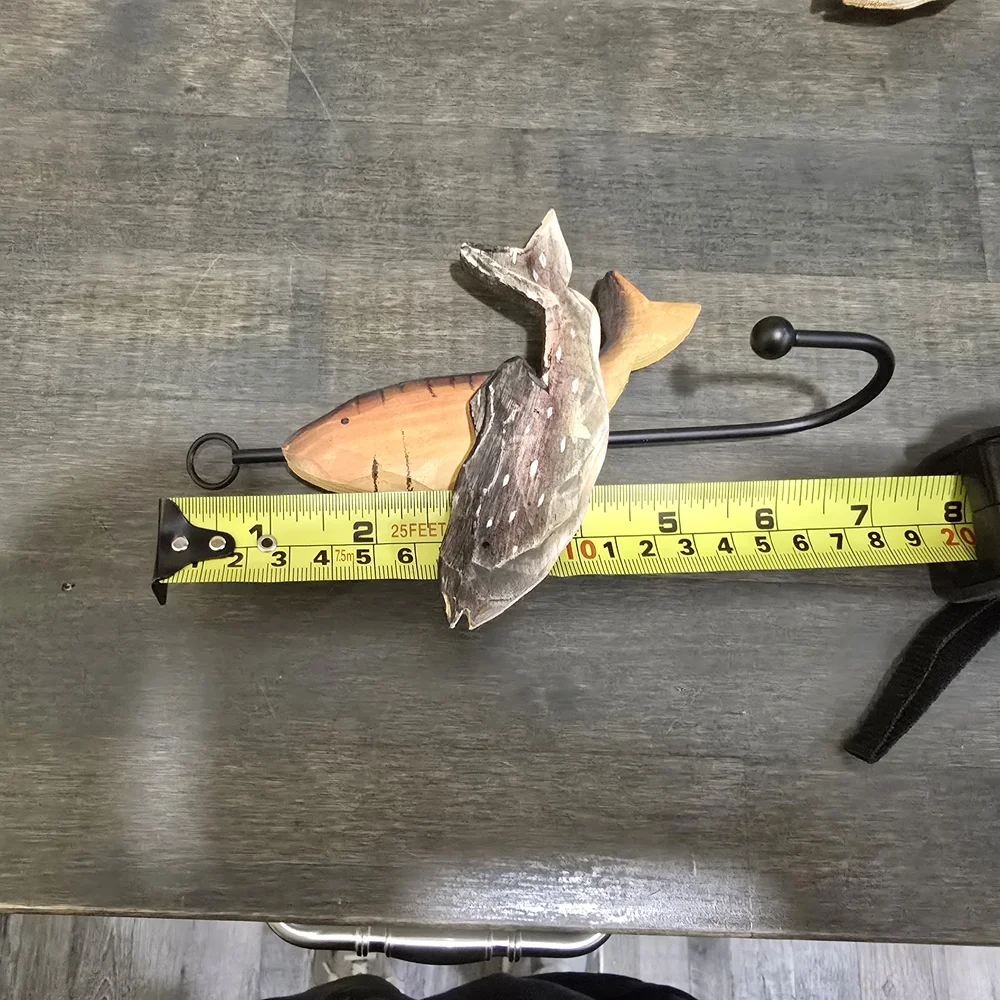 2 Wooden Fish Wall Hooks